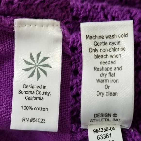 Athleta Sunscape purple zip up open knit hoodie sweater women's size S - Picture 9 of 9